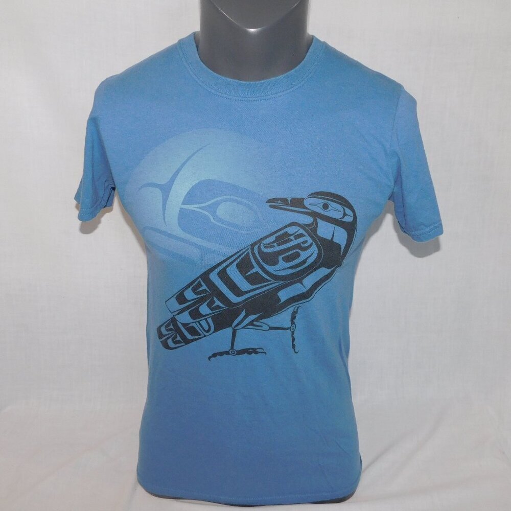 Native Apparel Crow Raven Graphic Blue T Shirt Ben Houstie Mens S Small
